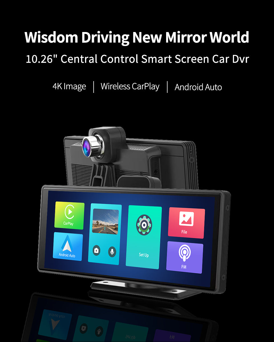 NexusHub Dual-Vision 1080P Front & Rear Streaming Media CarPlay Smart Screen